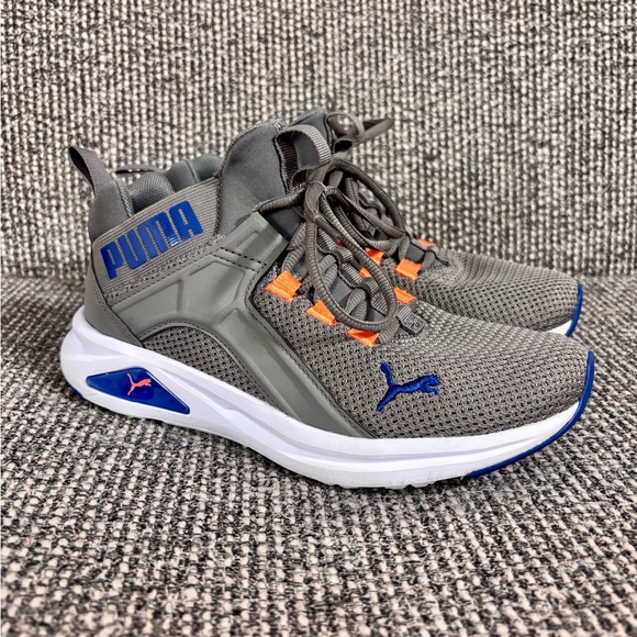 Puma Other - Puma Softride Enzo EVO Jr Youth Size 4 Running Sneakers Gray Blue Orange